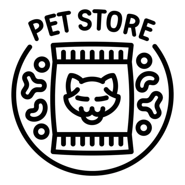 Pet λογότυπο κατάστημα τροφίμων, περίγραμμα στυλ — Διανυσματικό Αρχείο