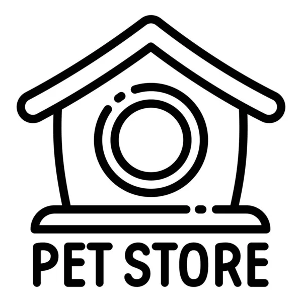 Pet store house logo, outline style — Stock Vector