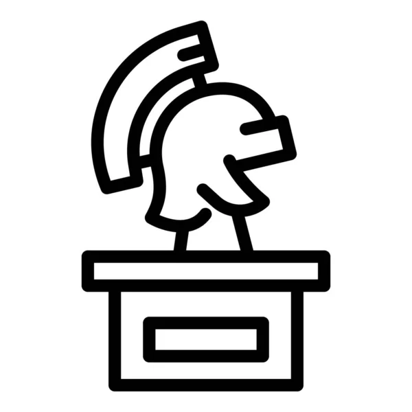 Icône casque romain, style contour — Image vectorielle