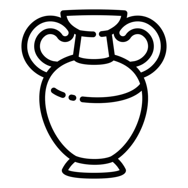 Ancienne icône de vase, style contour — Image vectorielle