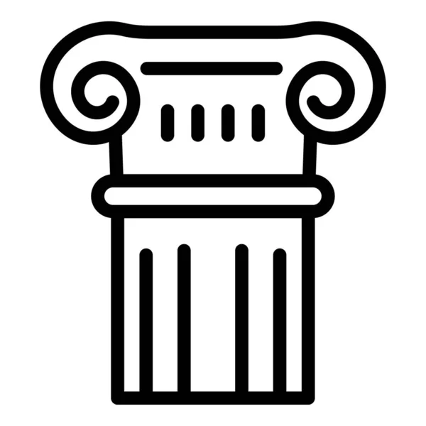 罗马柱图标,轮廓风格 — 图库矢量图片