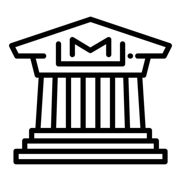 Ikone des Museumsbaus, umrissener Stil — Stockvektor