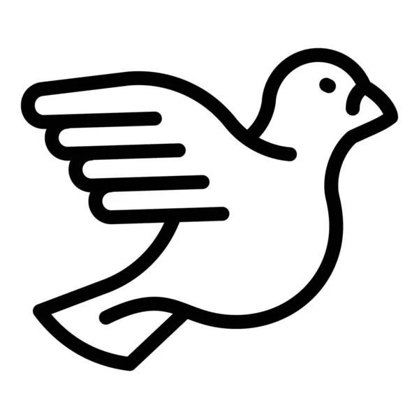 Icône oiseau colombe, style contour — Image vectorielle