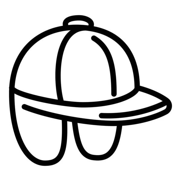Tapa icono de la cabeza de invierno, estilo de contorno — Vector de stock