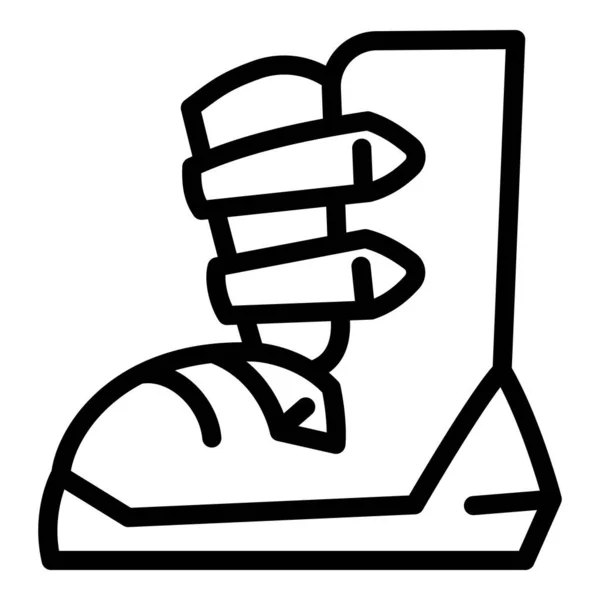 Ski boot icon, outline style — Stock Vector