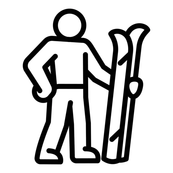 Esporte de esqui ícone, estilo esboço — Vetor de Stock