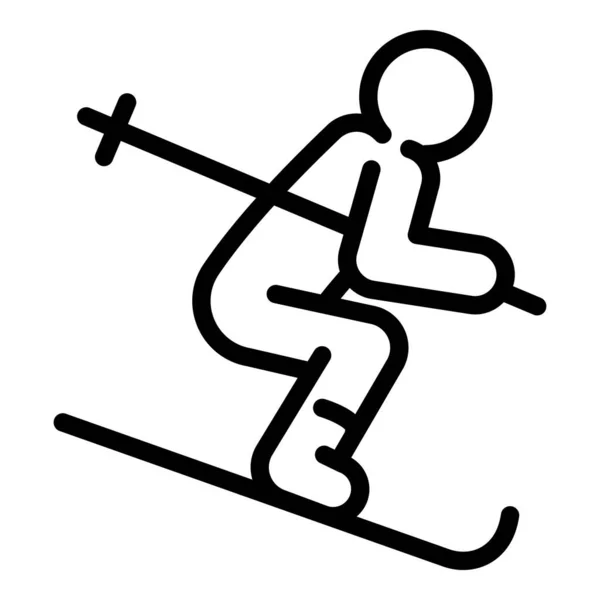 Ícone de esqui, estilo esboço — Vetor de Stock