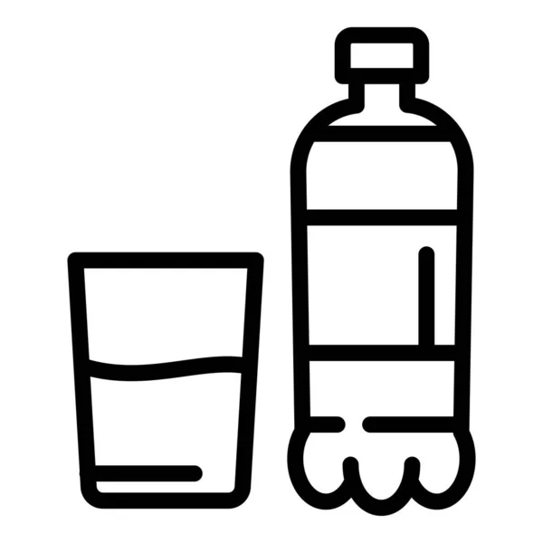 Gripli su şişesi simgesi, dış hat tarzı — Stok Vektör