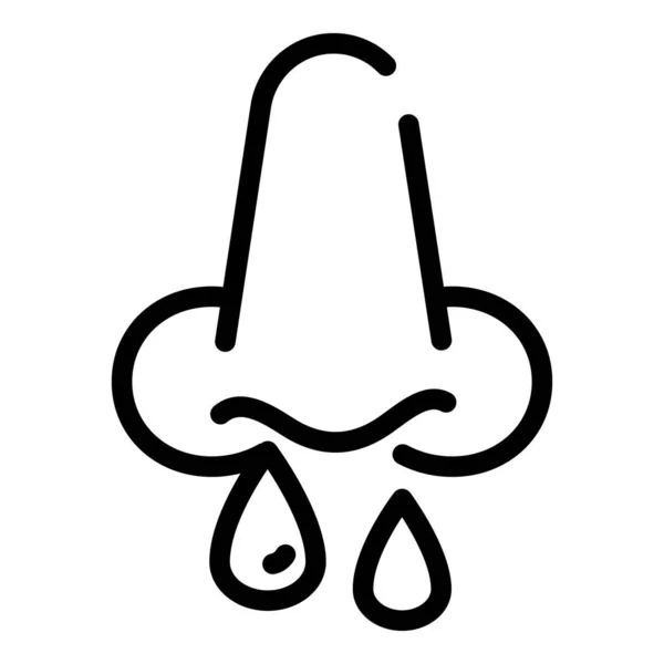 Icono de nariz húmeda de gripe, estilo de contorno — Vector de stock