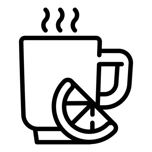 Frostbite hot tea cup icon, outline style — Stock Vector