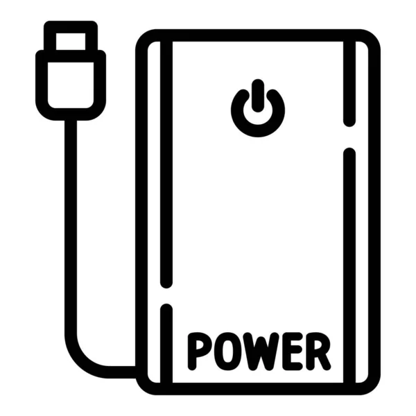Power bank ikon, körvonalazott stílus — Stock Vector