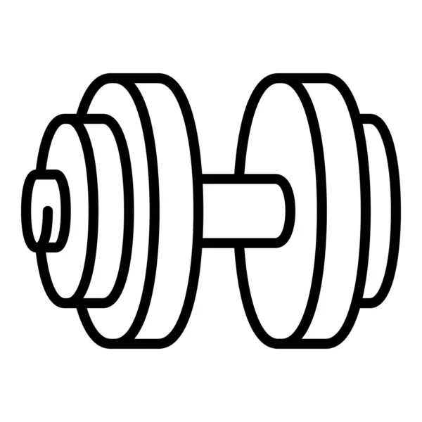 Muscular dumbell icon, outline style — Stock Vector