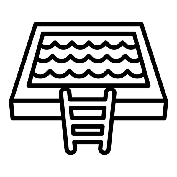 Icono de piscina moderna, estilo de esquema — Vector de stock