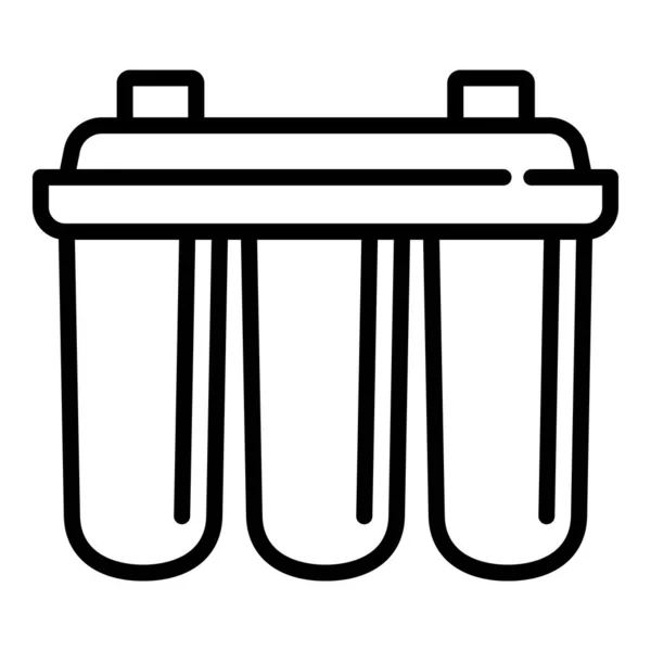 Triple water filter icoon, outline stijl — Stockvector