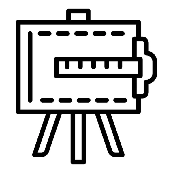 Architect easel icon, outline style — Stock Vector