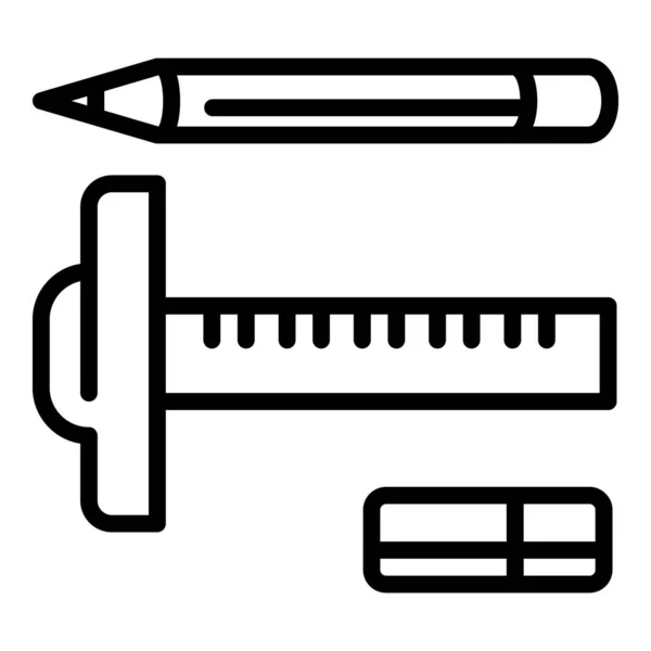 Architect instrument teken icoon, omtrek stijl — Stockvector