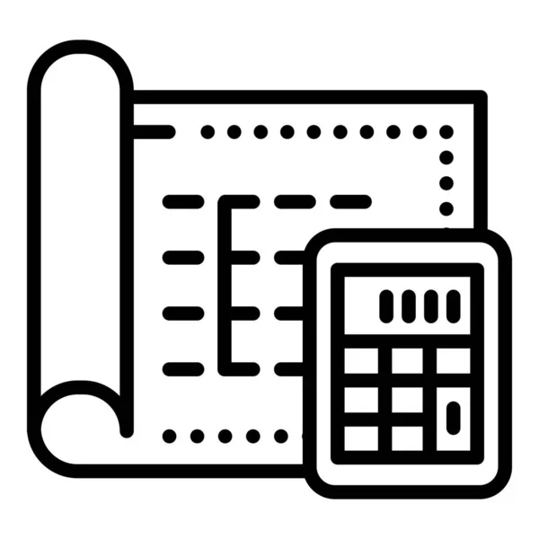 Utiliser l'icône de la calculatrice architecte, style contour — Image vectorielle