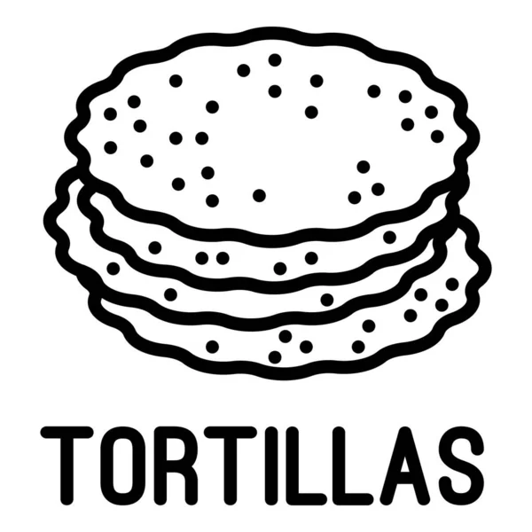 Icono de tortillas, estilo de esquema — Vector de stock