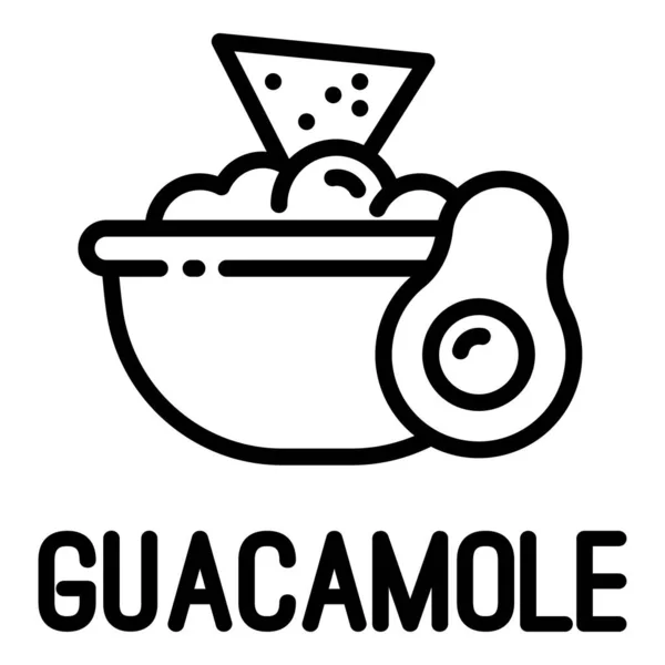 Icône guacamole, style contour — Image vectorielle