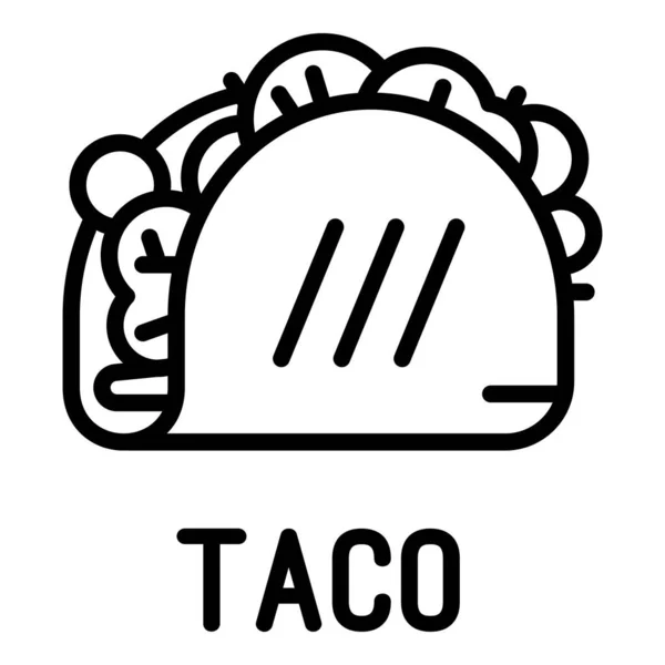 Taco ikon, skissera stil — Stock vektor