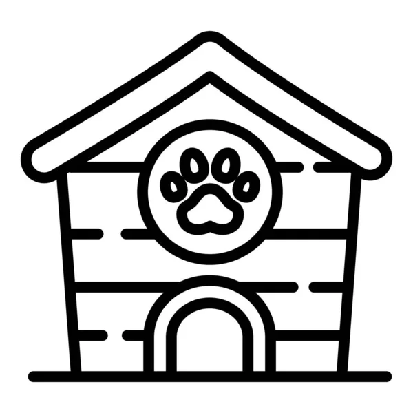 Ícone de casa de cão de madeira, estilo esboço — Vetor de Stock