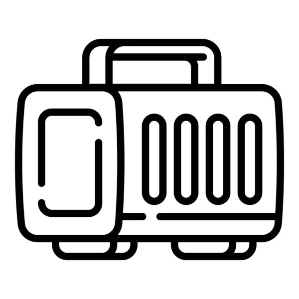 Plast sällskapsdjur bärbar låda ikon, kontur stil — Stock vektor