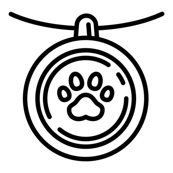 Значок эмблемы домашнего животного собаки, стиль контура — стоковый вектор