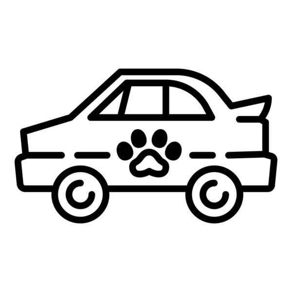 Pet car taxi icon, outline style — Stock Vector