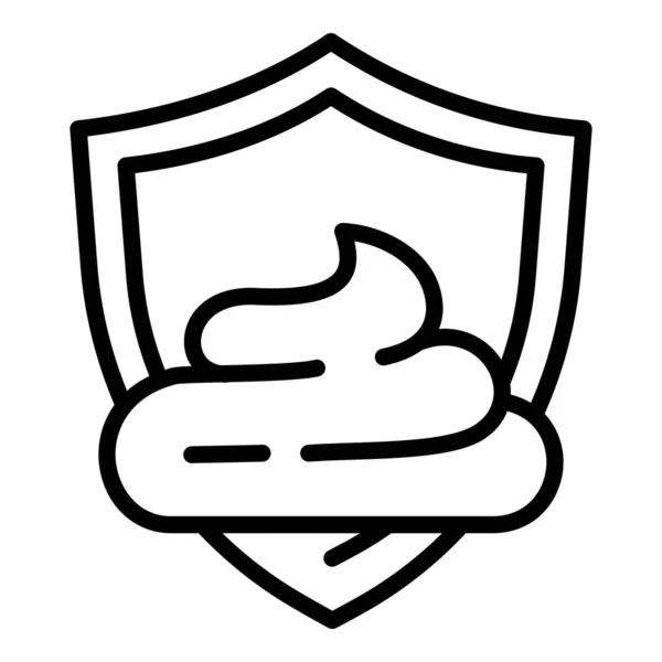 Cream schild bescherming pictogram, omtrek stijl — Stockvector