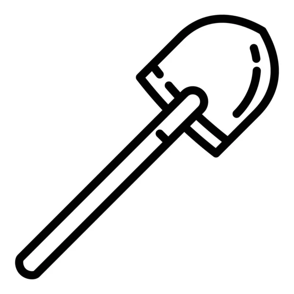 Gardening shovel icon, outline style — Stock Vector