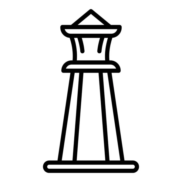 Піктограма кам'яного маяка, стиль контуру — стоковий вектор