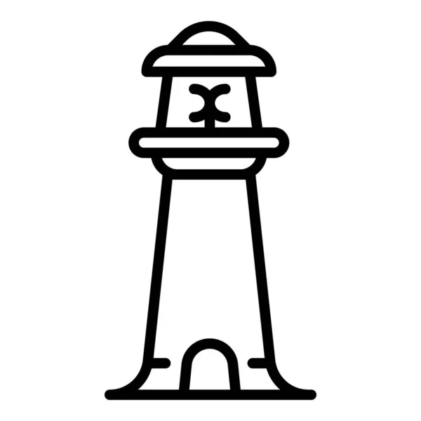 Берегова ікона маяка, контурний стиль — стоковий вектор