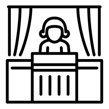 Courthouse judge man icon, outline style vector