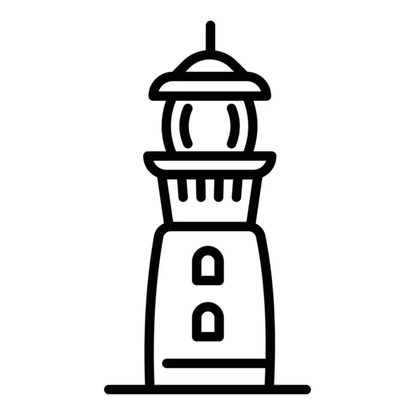 Port ikona latarni morskiej, zarys stylu — Wektor stockowy