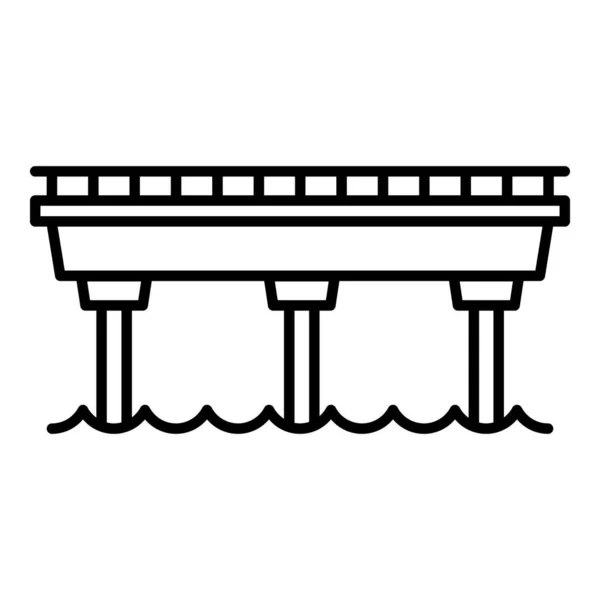 Einfaches Brückensymbol, Umrissstil — Stockvektor