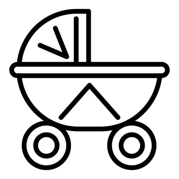 Baby textiel kinderwagen icoon, outline stijl — Stockvector