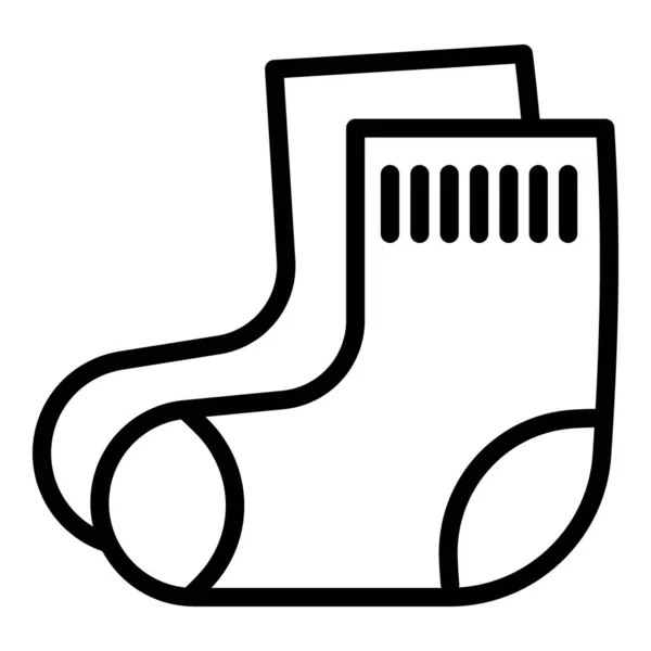 Chaussettes bébé en coton icône, style contour — Image vectorielle