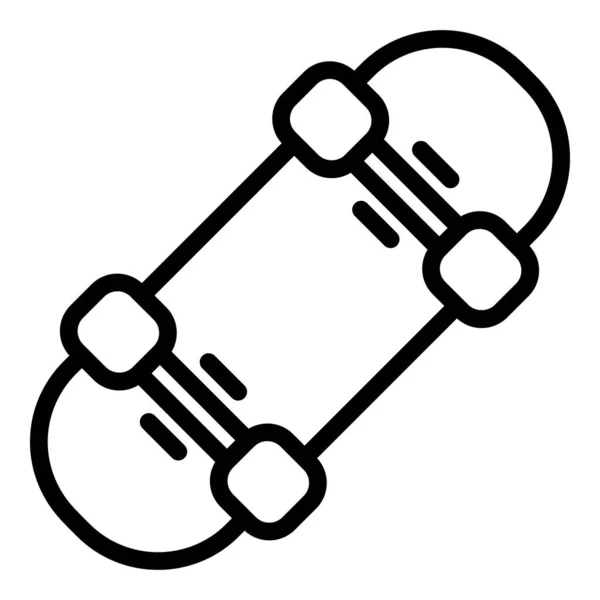 Breite Skateboard-Ikone, Outline-Stil — Stockvektor