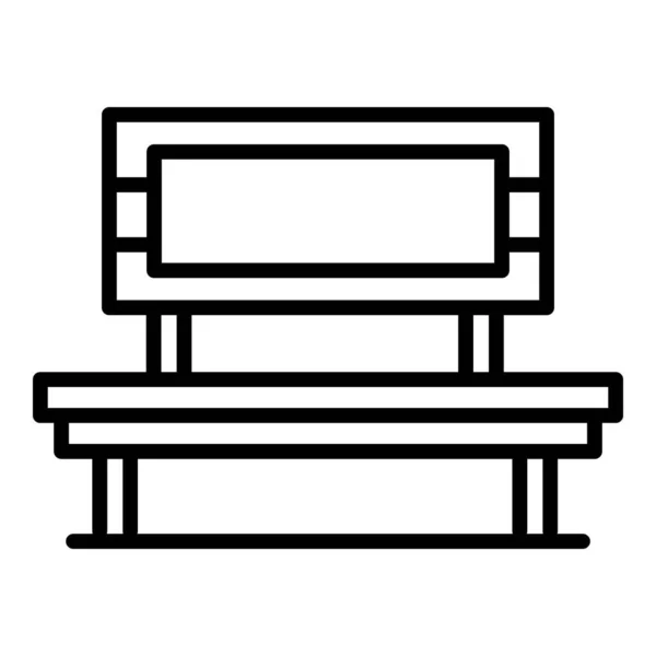 Outdoor advertising park bench icon, outline style — Stock Vector
