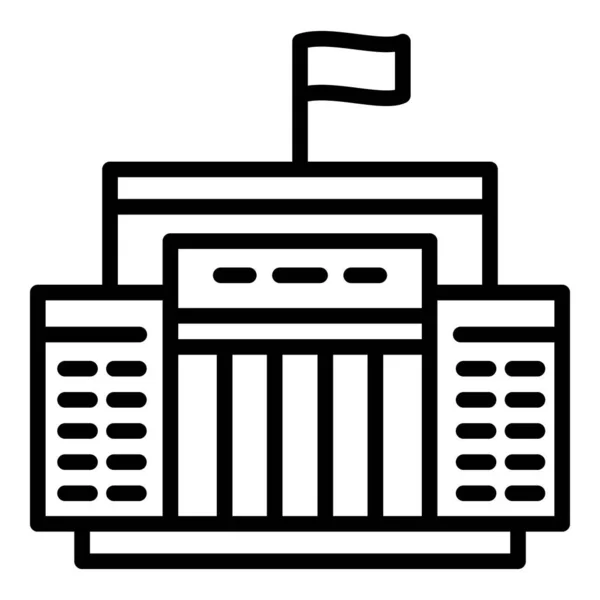 Courthouse justice icon, outline style — Stock Vector