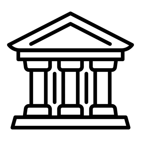 法院柱形图标,轮廓风格 — 图库矢量图片