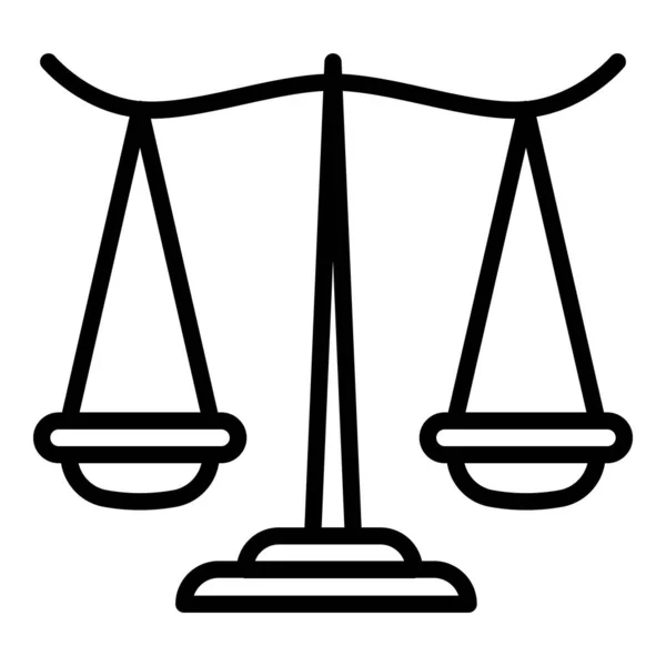 Icono de equilibrio del palacio de justicia, estilo de esquema — Vector de stock