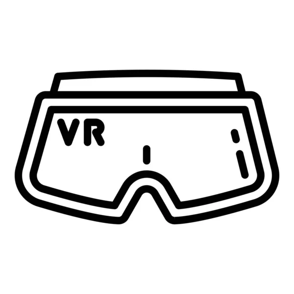 Vr spel glasögon ikon, kontur stil — Stock vektor