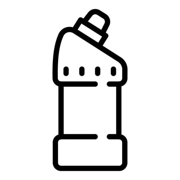 Icône de bouteille de nettoyant de toilette, style contour — Image vectorielle