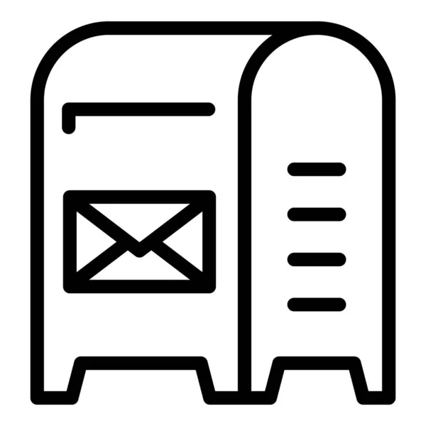 Metal mailbox icon, outline style — Stock Vector