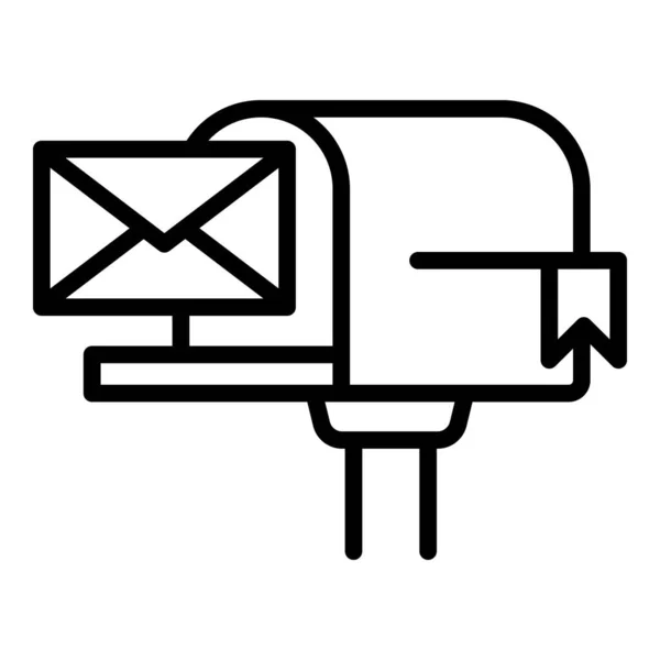 Maison boîte aux lettres icône, style contour — Image vectorielle