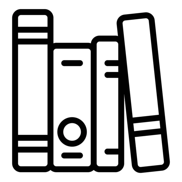 Interactieve leerboek stack icoon, outline stijl — Stockvector