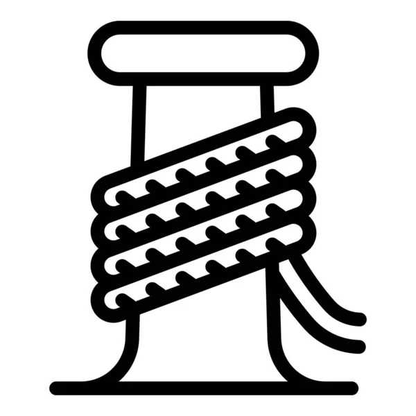 Marin port rep ikon, kontur stil — Stock vektor