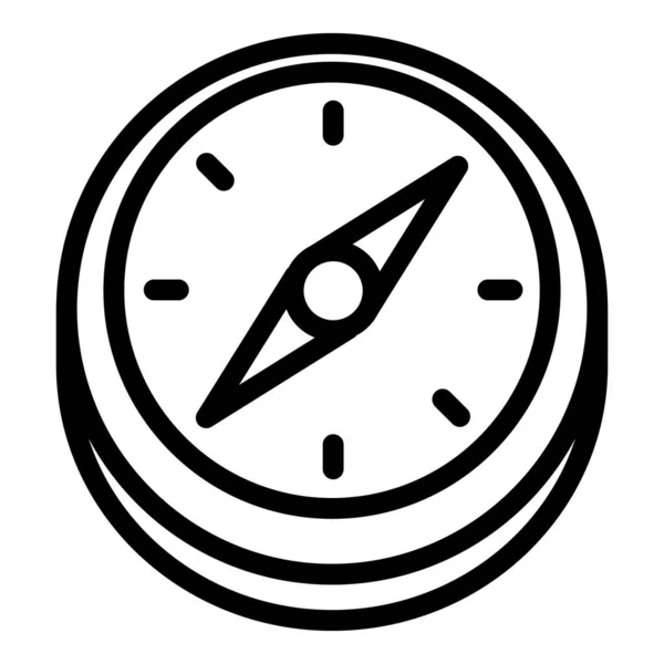 Ikona kompasu nawigacyjnego statku, styl zarysu — Wektor stockowy
