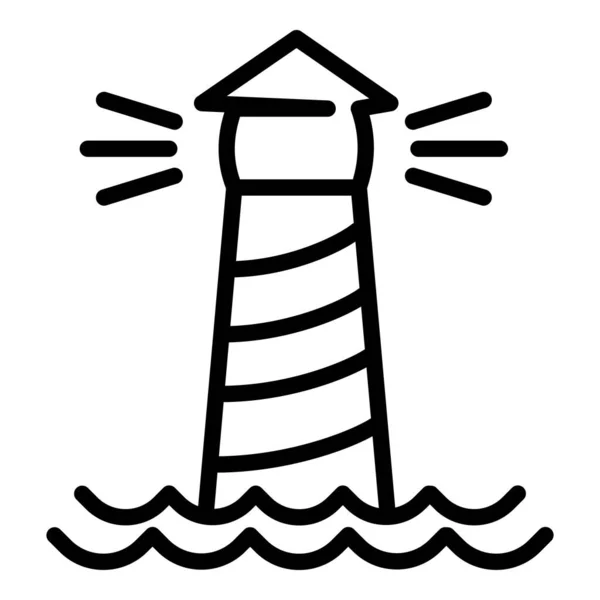 灯台アイコン、アウトラインスタイル — ストックベクタ